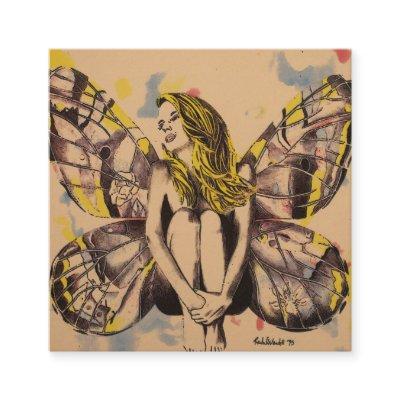 fantasy card, butterfly lady card, butterfly woman referral card