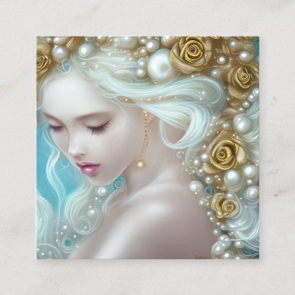 Fantasy Painting SciFi Exquisite Delicate Gold Int Calling Card