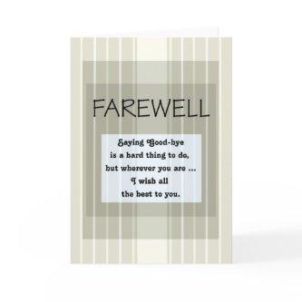 Farewell/Good-Bye Green Stripes Card