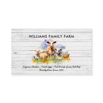 Farm Animals Cow Pig Chicken Watercolor