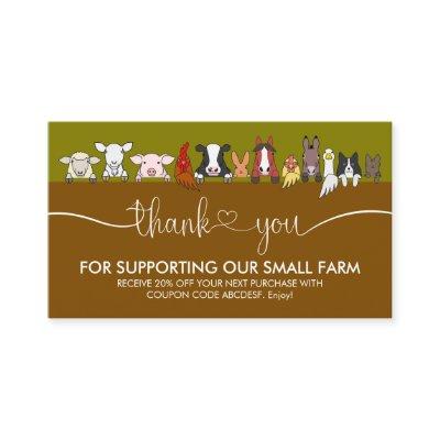 Farm Animals Veterinary Office Thank You