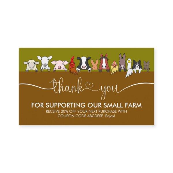 Farm Animals Veterinary Office Thank You