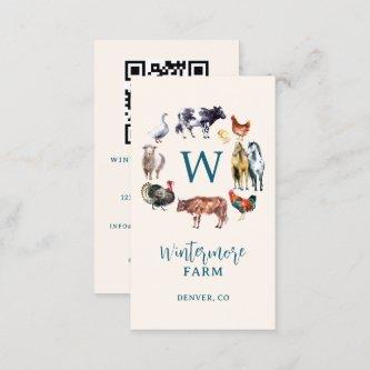 Farm animals watercolor farm business