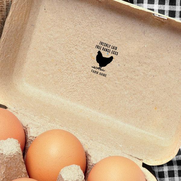 Farm Freshly Laid Eggs Hen Chicken Motif   Self-inking Stamp
