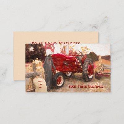 Farm Tractor Red Vintage Rustic Agriculture
