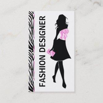Fashion designer girl black white pink zebra print