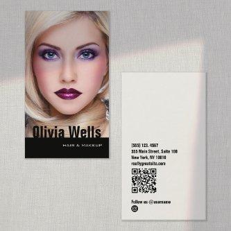 Fashion Model Photo Black QR code
