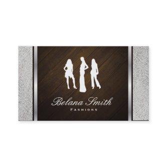 Fashions / White Leather & Wood / Silver Trim