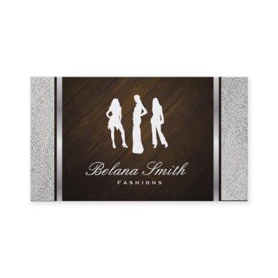 Fashions / White Leather & Wood / Silver Trim