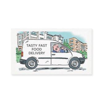 Fast Food Delivery with Name on Company Van