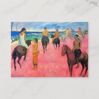 Fauvist painting Gauguin horse art riders on beach