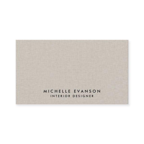 Faux Beige Linen Elegant Luxe Professional