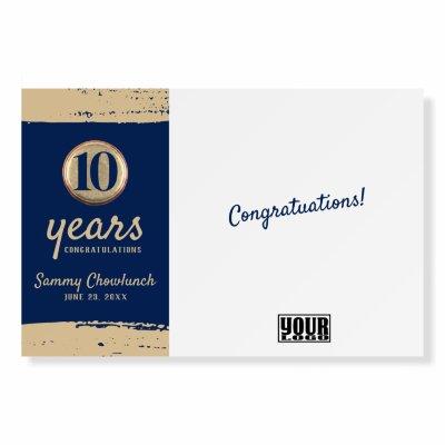 Faux brass employee anniversary sign board
