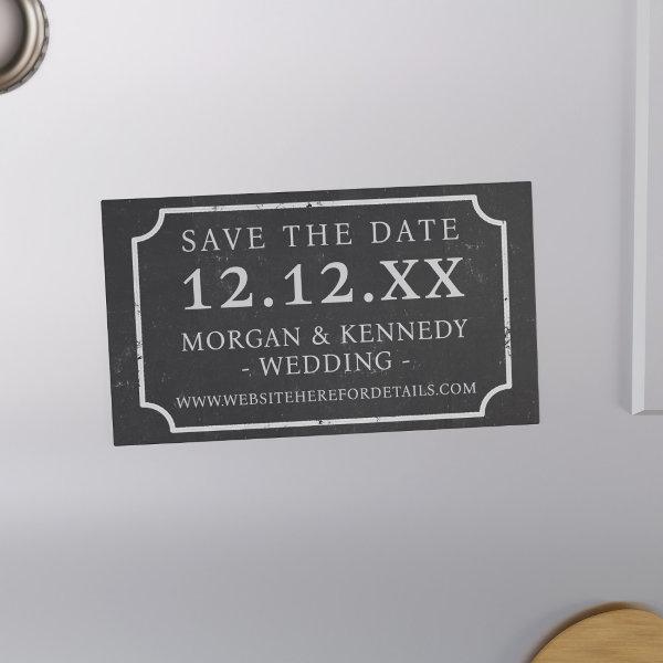 Faux Chalkboard Frame Magnetic Save The Date Cards