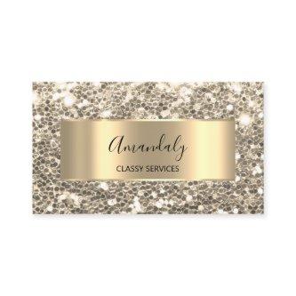 Faux ChampainGold Frame Glitter QR Code Logo Shop