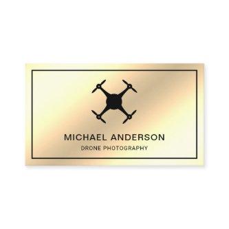 Faux Cream Gold Foil Modern Drone Photography