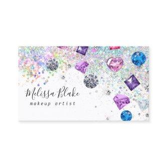 faux crystals and glitter