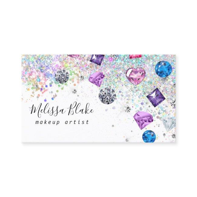 faux crystals and glitter
