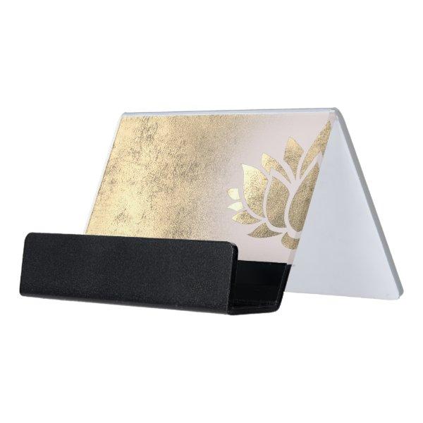 faux foil lotus logo desk  holder
