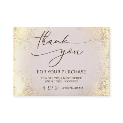 faux foil thank you card