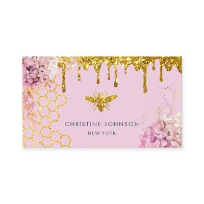faux glitter bee and flowers