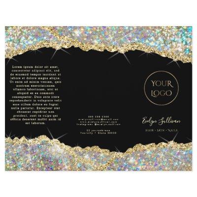 Faux glitter gold sequin brochure