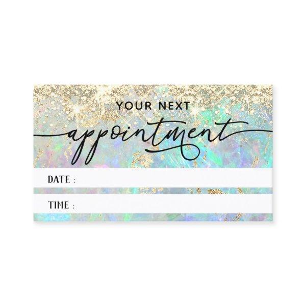 faux glitter opal texture appointment card