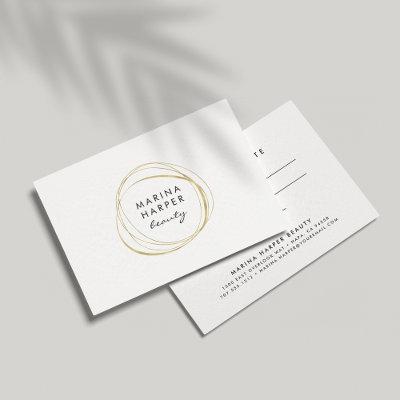Faux Gold Abstract Logo Gift Certificate Card