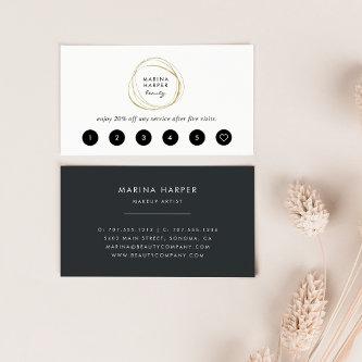 Faux Gold Abstract Logo Loyalty Cards