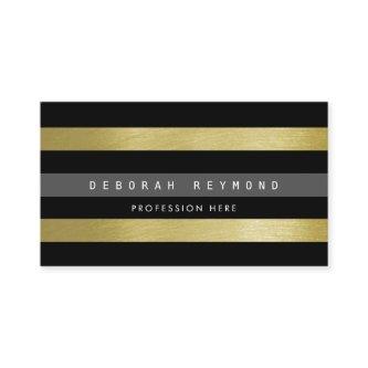 faux gold & black stripes . modern striped
