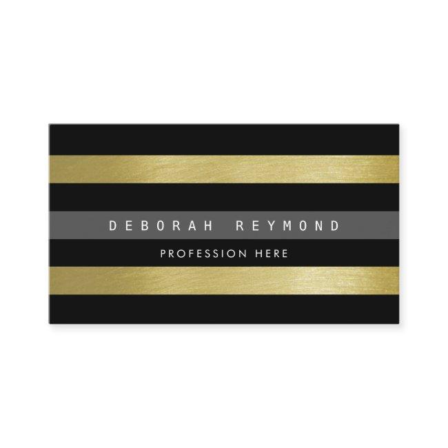 faux gold & black stripes . modern striped