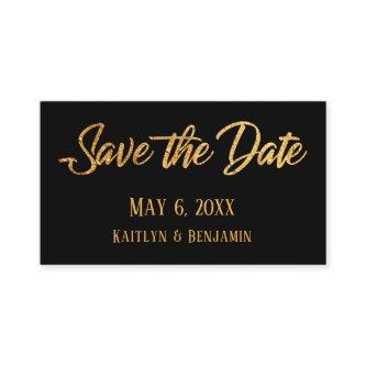 Faux Gold & Black Wedding Detail Save the Date