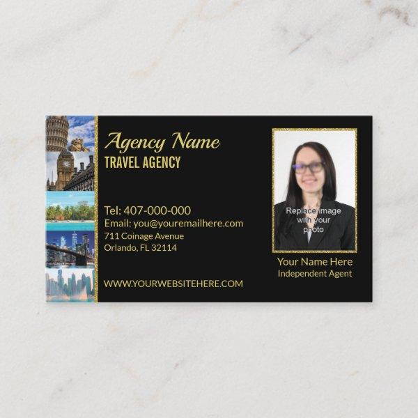 Faux Gold Black Your Photo Travel Agent