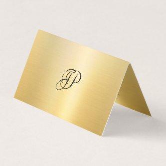 Faux Gold Calligraphed Script Monogrammed Modern