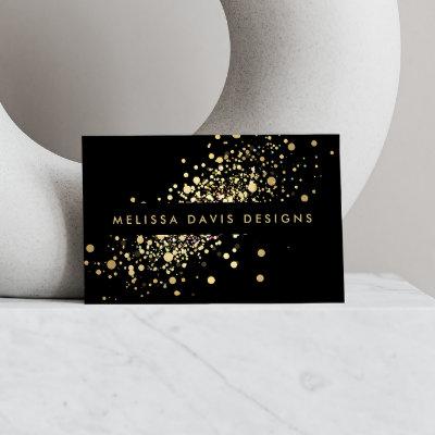 Faux Gold Confetti on Black Modern