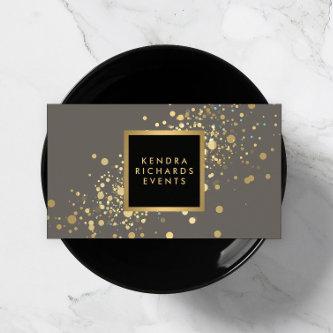 Faux Gold Confetti on Modern Gray