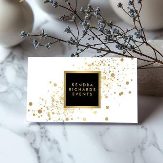 Faux Gold Confetti on Modern White