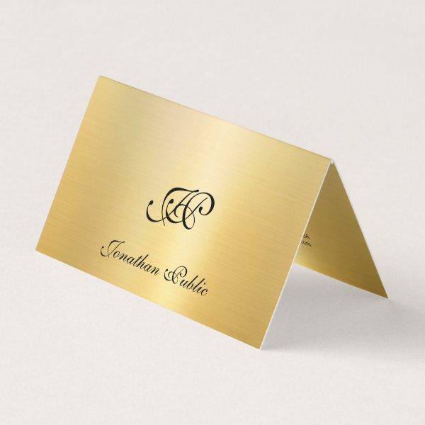 Faux Gold Elegant Handwritten Script Monogram