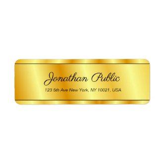 Faux Gold Elegant Modern Template Handwriting Label