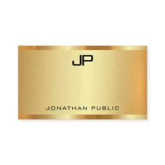 Faux Gold Elegant Monogram Modern Professional
