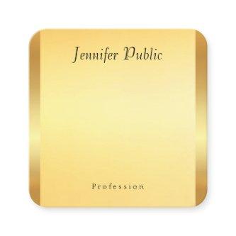 Faux Gold Elegant Script Glamour Template Modern Square