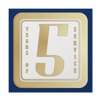 Faux gold employee 5 years service award thank you card