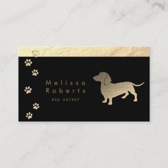 FAUX gold foil dachshund dog silhouette