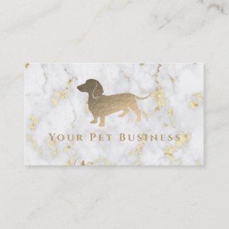 faux gold foil dachshund on marble