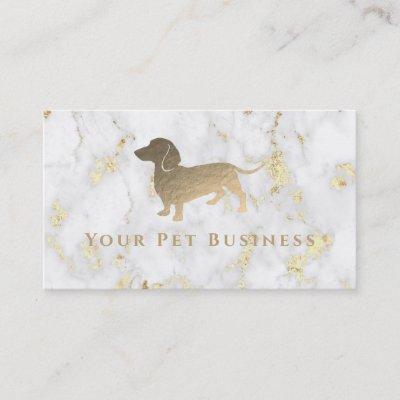 faux gold foil dachshund on marble