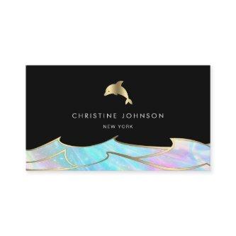 faux gold foil dolphin logo design