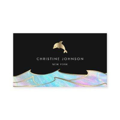 faux gold foil dolphin logo design
