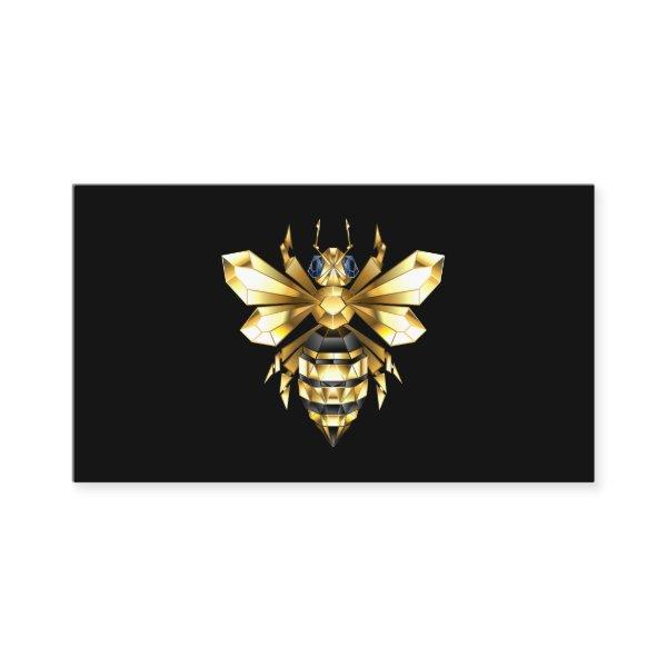 Faux Gold Foil Logo Bee Polygonal on Black