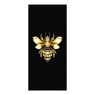 Faux Gold Foil Logo Bee Polygonal on Black Rack Card