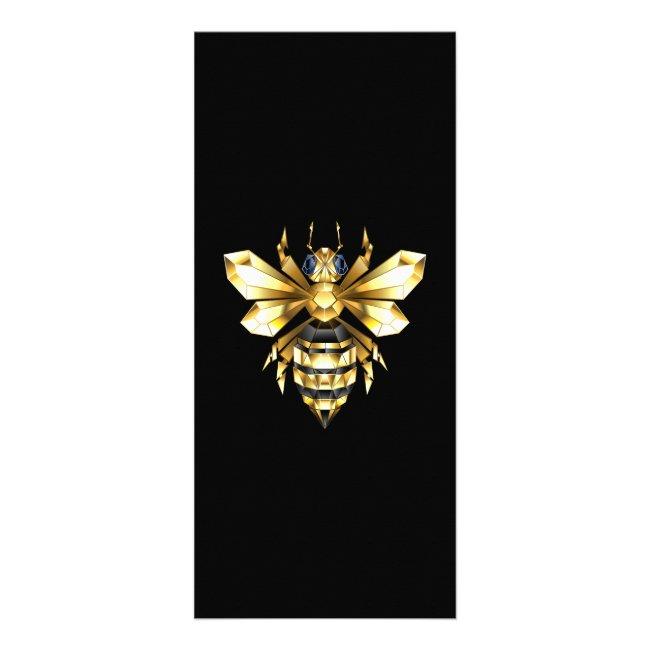 Faux Gold Foil Logo Bee Polygonal on Black Rack Card